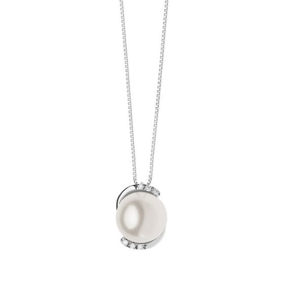 Collana Comete Donna Perle d'amore in Oro bianco GLP545 - GLP545